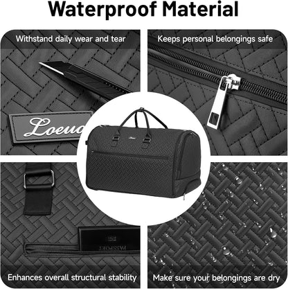 93L Carry on Garment Duffle Bag with Wheels, Folding Convertible Rolling Garment Bag for Travel with Shoes Compartment, Wheeled Waterproof Suit Bag Travel for Men Women