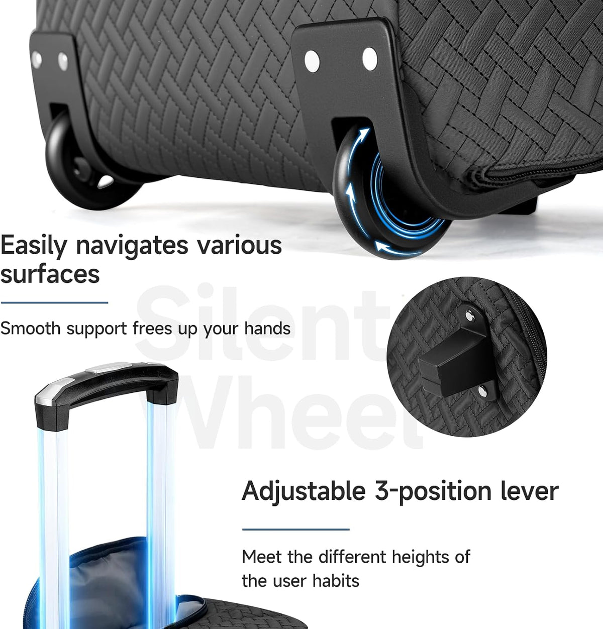 93L Carry on Garment Duffle Bag with Wheels, Folding Convertible Rolling Garment Bag for Travel with Shoes Compartment, Wheeled Waterproof Suit Bag Travel for Men Women