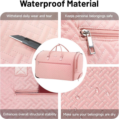 93L Carry on Garment Duffle Bag with Wheels, Folding Convertible Rolling Garment Bag for Travel with Shoes Compartment, Wheeled Waterproof Suit Bag Travel for Men Women