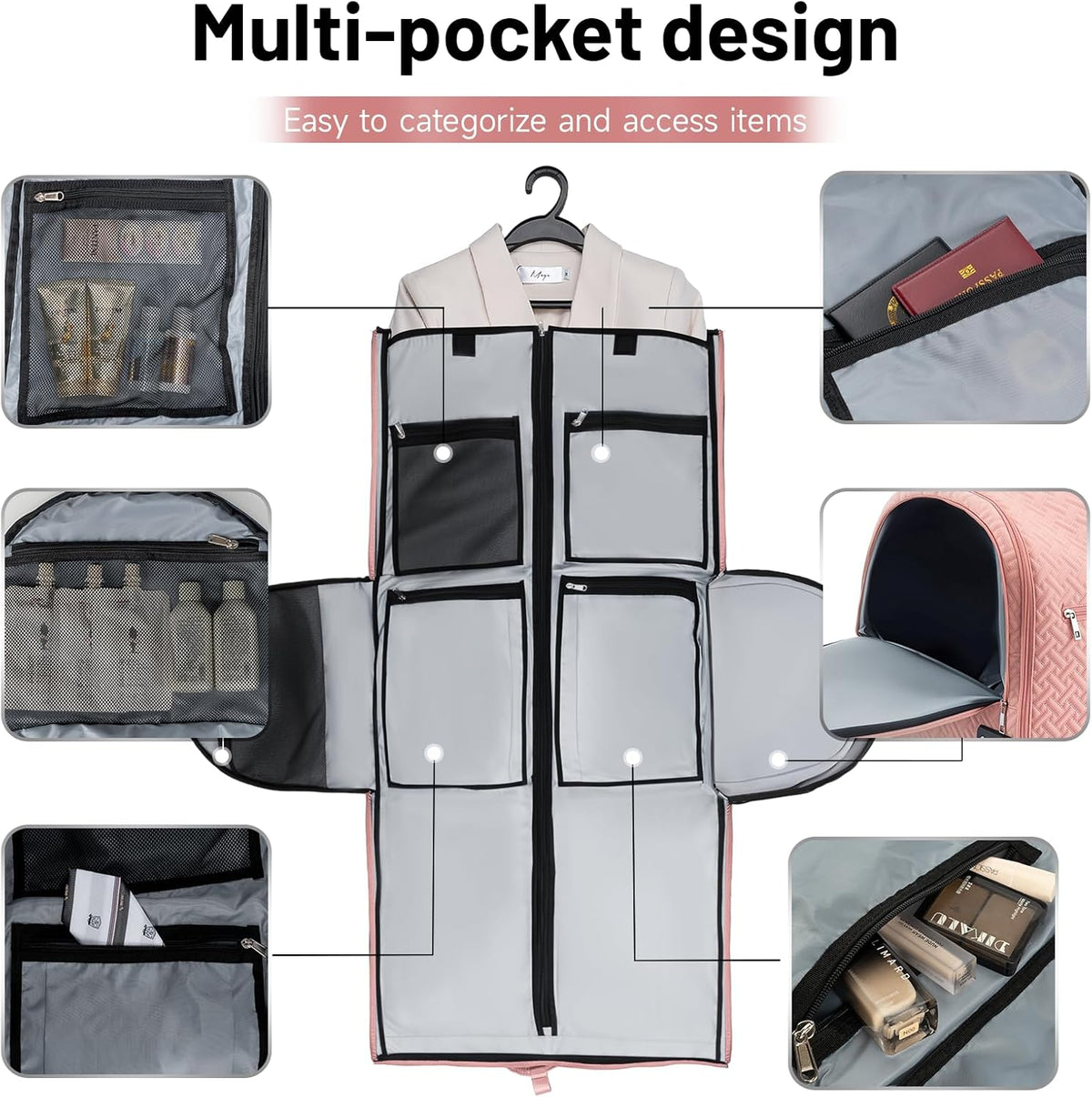 93L Carry on Garment Duffle Bag with Wheels, Folding Convertible Rolling Garment Bag for Travel with Shoes Compartment, Wheeled Waterproof Suit Bag Travel for Men Women