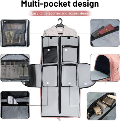 93L Carry on Garment Duffle Bag with Wheels, Folding Convertible Rolling Garment Bag for Travel with Shoes Compartment, Wheeled Waterproof Suit Bag Travel for Men Women