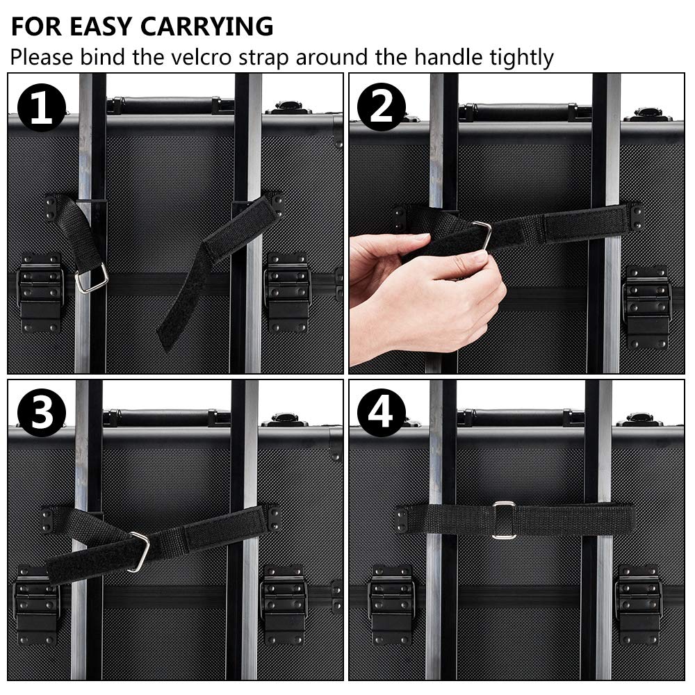 2 in 1 Rolling Makeup Train Case, Travel Makeup Organizer Cosmetic Display Case, Aluminum Cosmetology Supply Suitcase on Wheels, Beauty Storage Luggage Lockable w/4 Removable Wheels (Black)