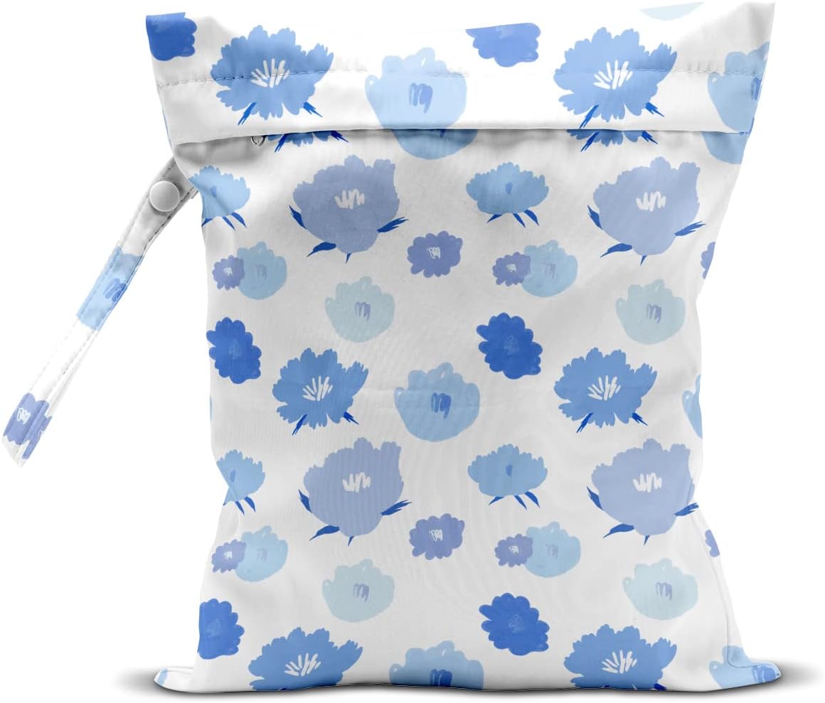 Wet Bag Wet Dry Bag Wet Bag for Swimsuit Travel Beach Pool Diapers Dirty Yoga Gym Clothes Toiletries Makeup Bag Waterproof Reusable Cute Daisy Floral Flower