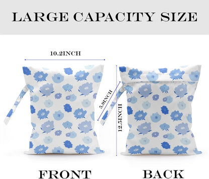 Wet Bag Wet Dry Bag Wet Bag for Swimsuit Travel Beach Pool Diapers Dirty Yoga Gym Clothes Toiletries Makeup Bag Waterproof Reusable Cute Daisy Floral Flower