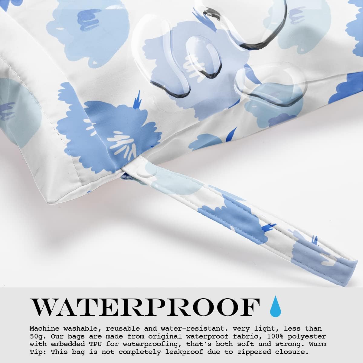 Wet Bag Wet Dry Bag Wet Bag for Swimsuit Travel Beach Pool Diapers Dirty Yoga Gym Clothes Toiletries Makeup Bag Waterproof Reusable Cute Daisy Floral Flower