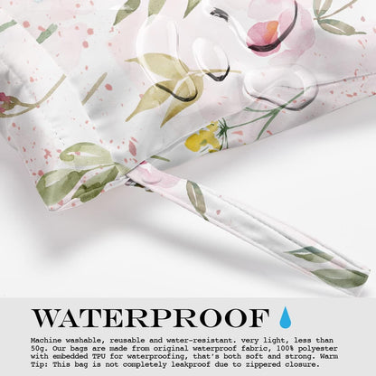 Wet Bag Wet Dry Bag Wet Bag for Swimsuit Travel Beach Pool Diapers Dirty Yoga Gym Clothes Toiletries Makeup Bag Waterproof Reusable Cute Daisy Floral Flower