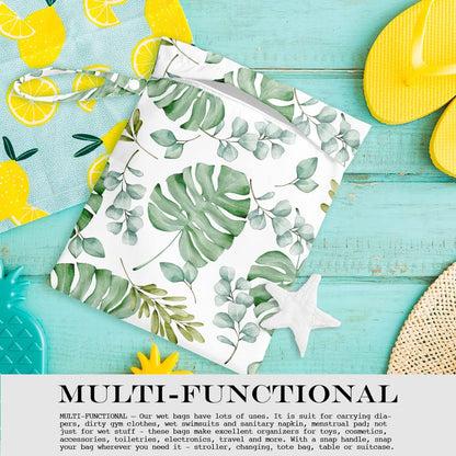 Wet Bag Wet Dry Bag Wet Bag for Swimsuit Travel Beach Pool Diapers Dirty Yoga Gym Clothes Toiletries Makeup Bag Waterproof Reusable Cute Daisy Floral Flower