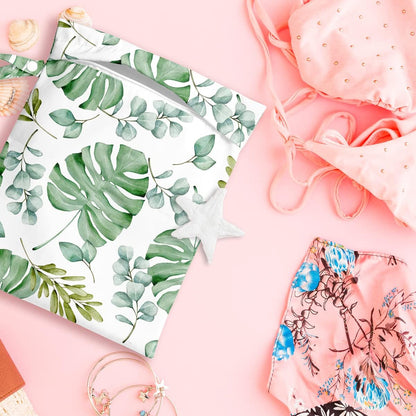 Wet Bag Wet Dry Bag Wet Bag for Swimsuit Travel Beach Pool Diapers Dirty Yoga Gym Clothes Toiletries Makeup Bag Waterproof Reusable Cute Daisy Floral Flower