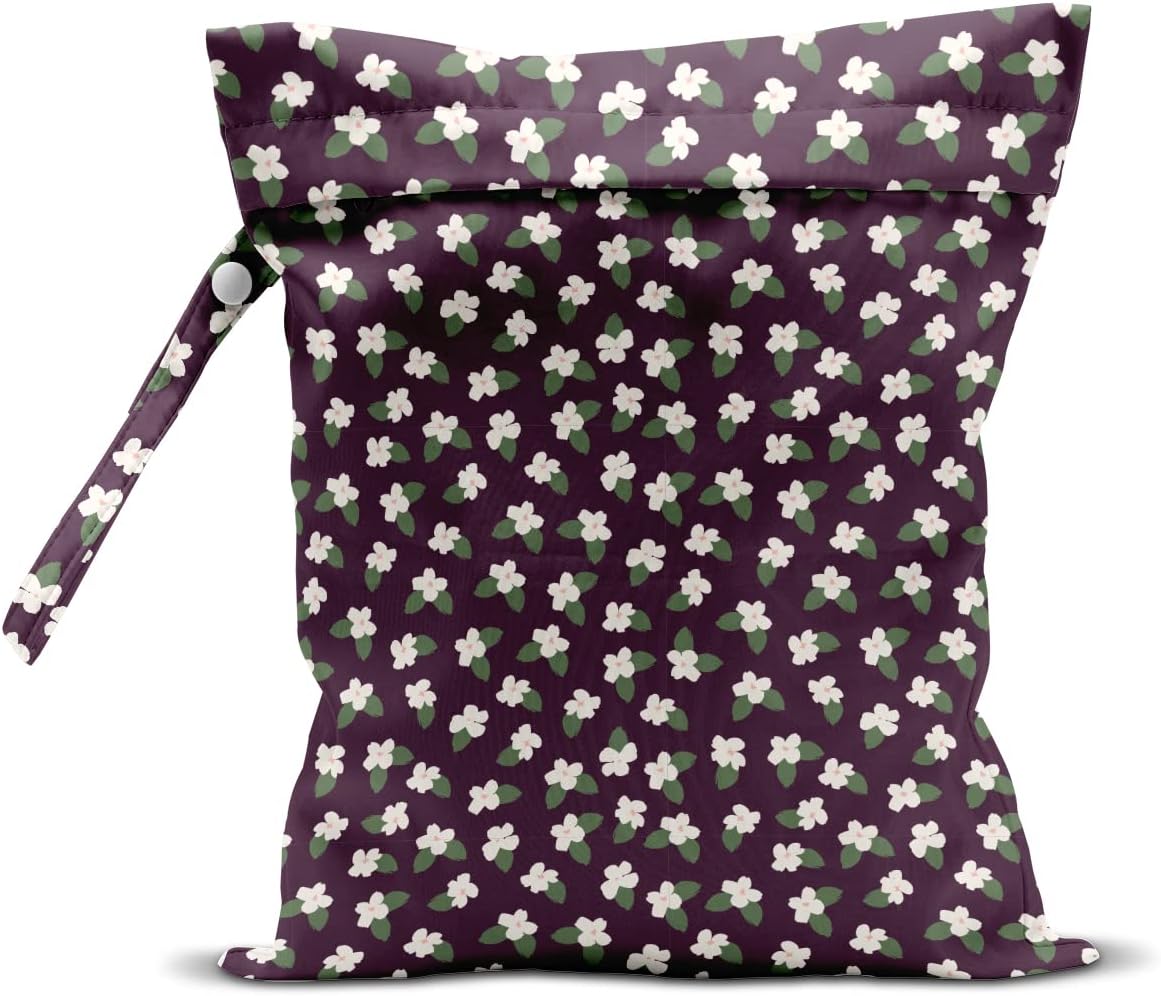 Wet Bag Wet Dry Bag Wet Bag for Swimsuit Travel Beach Pool Diapers Dirty Yoga Gym Clothes Toiletries Makeup Bag Waterproof Reusable Cute Daisy Floral Flower