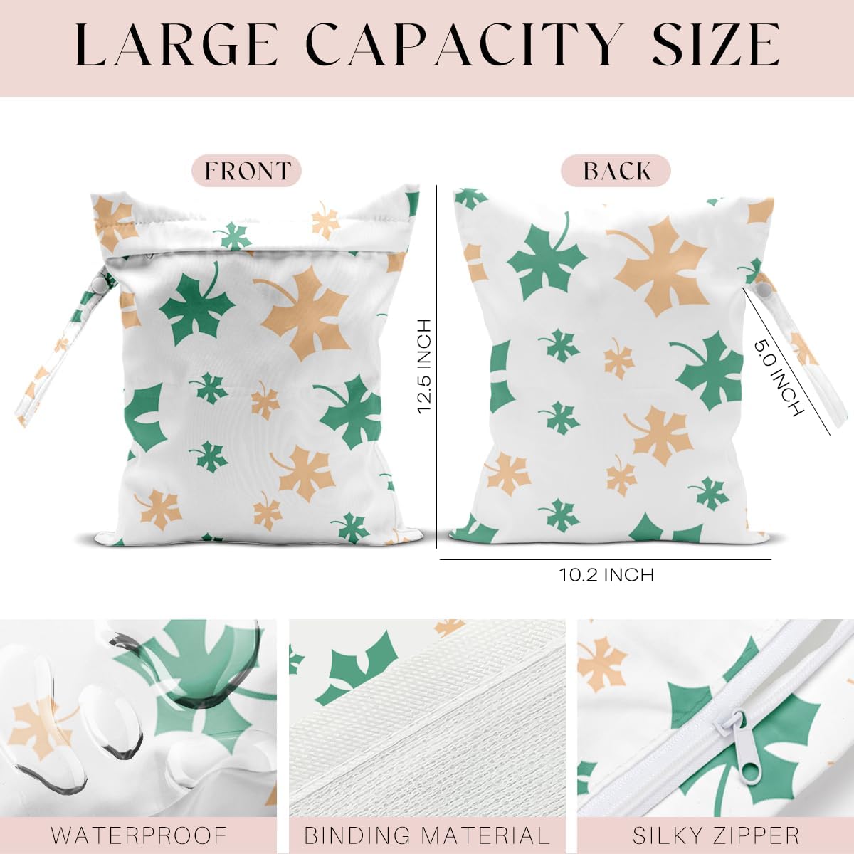 Wet Bag Wet Dry Bag Wet Bag for Swimsuit Travel Beach Pool Diapers Dirty Yoga Gym Clothes Toiletries Makeup Bag Waterproof Reusable Cute Daisy Floral Flower