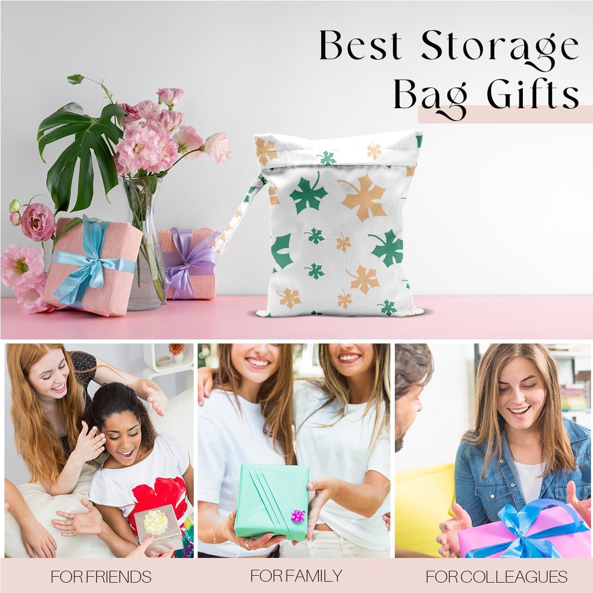 Wet Bag Wet Dry Bag Wet Bag for Swimsuit Travel Beach Pool Diapers Dirty Yoga Gym Clothes Toiletries Makeup Bag Waterproof Reusable Cute Daisy Floral Flower