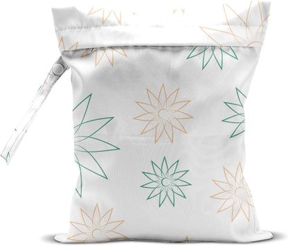 Wet Bag Wet Dry Bag Wet Bag for Swimsuit Travel Beach Pool Diapers Dirty Yoga Gym Clothes Toiletries Makeup Bag Waterproof Reusable Cute Daisy Floral Flower