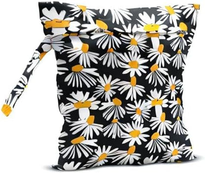 Wet Bag Wet Dry Bag Wet Bag for Swimsuit Travel Beach Pool Diapers Dirty Yoga Gym Clothes Toiletries Makeup Bag Waterproof Reusable Cute Daisy Floral Flower