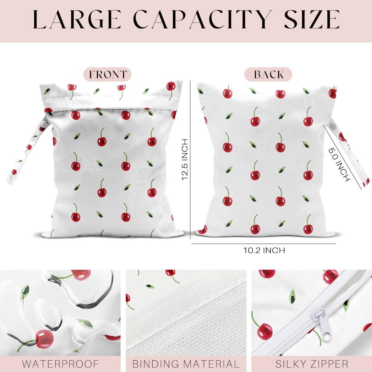 Wet Bag Wet Dry Bag Wet Bag for Swimsuit Travel Beach Pool Diapers Dirty Yoga Gym Clothes Toiletries Makeup Bag Waterproof Reusable Cute Daisy Floral Flower