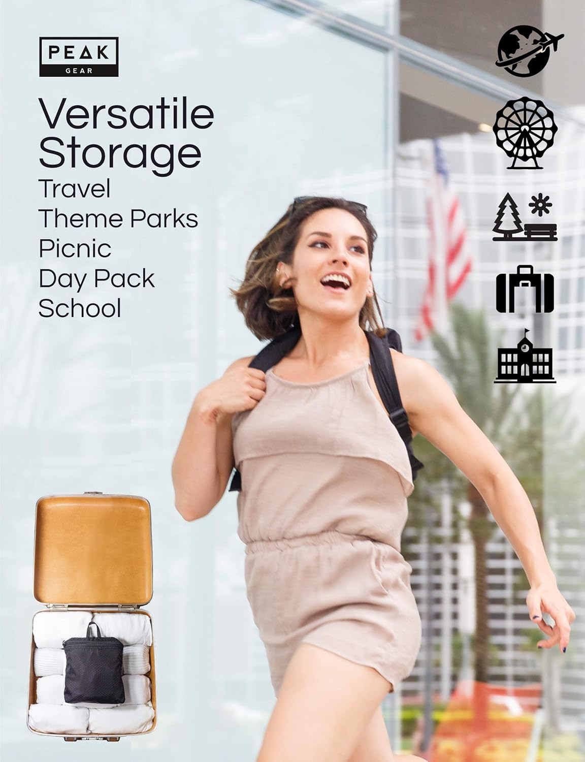 Foldable Backpack - Compact Packable Day Pack - Includes Lifetime Lost & Found ID