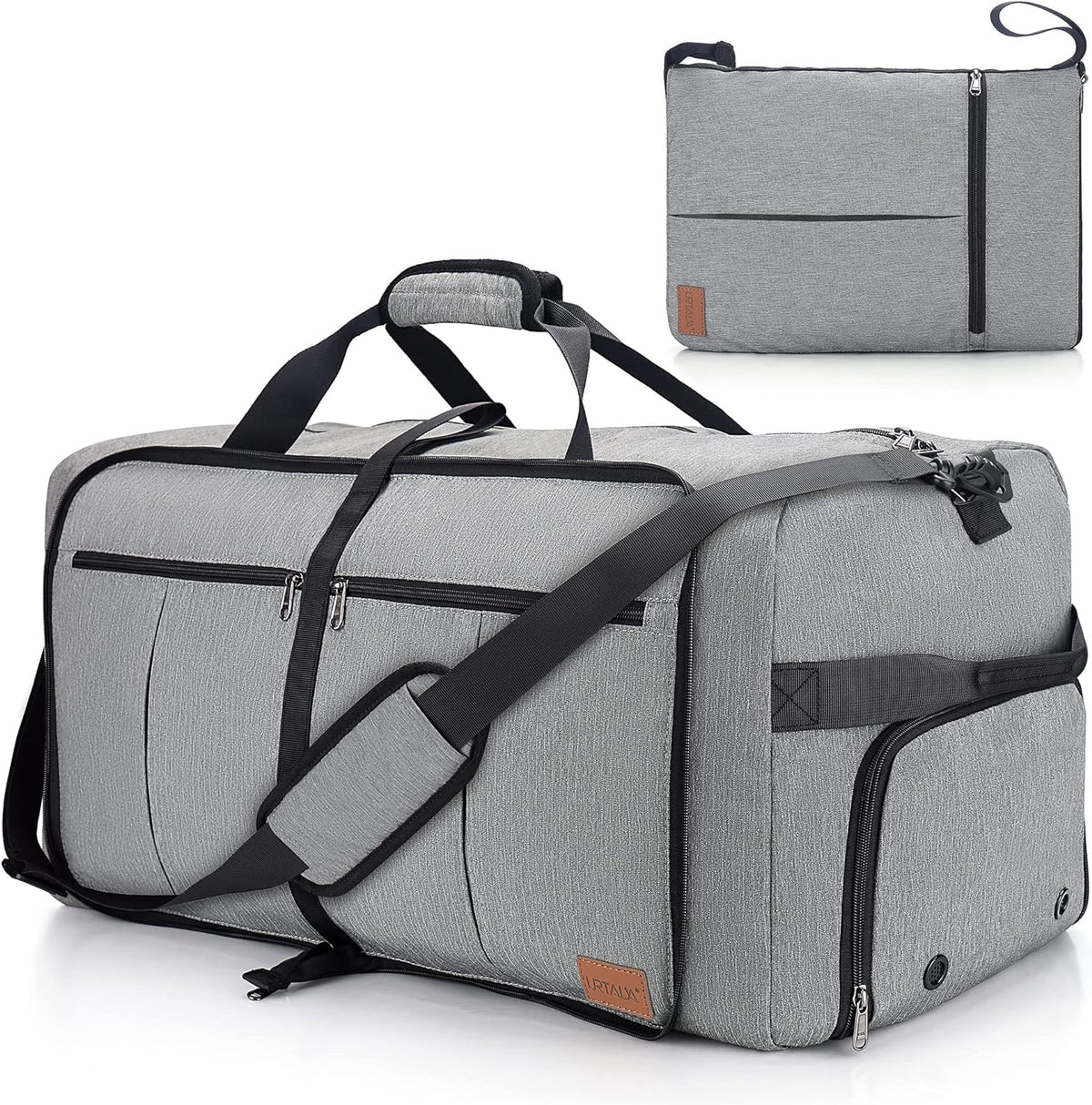 80L EXTRA LARGE Duffle Bag for Travel, 26" Foldable Travel Duffel Bag with Shoe Compartment for Men Women, Waterproof & Tear Resistant (Black, EXTRA LARGE, 80L)