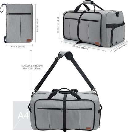 80L EXTRA LARGE Duffle Bag for Travel, 26" Foldable Travel Duffel Bag with Shoe Compartment for Men Women, Waterproof & Tear Resistant (Black, EXTRA LARGE, 80L)