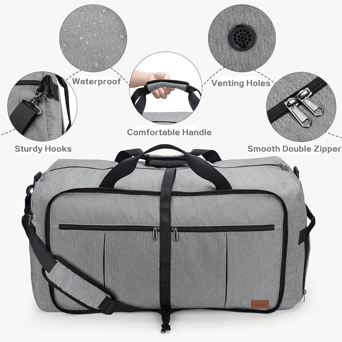 80L EXTRA LARGE Duffle Bag for Travel, 26" Foldable Travel Duffel Bag with Shoe Compartment for Men Women, Waterproof & Tear Resistant (Black, EXTRA LARGE, 80L)