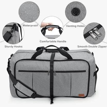 80L EXTRA LARGE Duffle Bag for Travel, 26" Foldable Travel Duffel Bag with Shoe Compartment for Men Women, Waterproof & Tear Resistant (Black, EXTRA LARGE, 80L)
