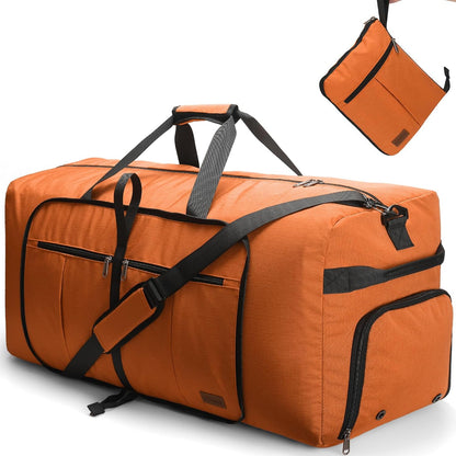 80L EXTRA LARGE Duffle Bag for Travel, 26" Foldable Travel Duffel Bag with Shoe Compartment for Men Women, Waterproof & Tear Resistant (Black, EXTRA LARGE, 80L)
