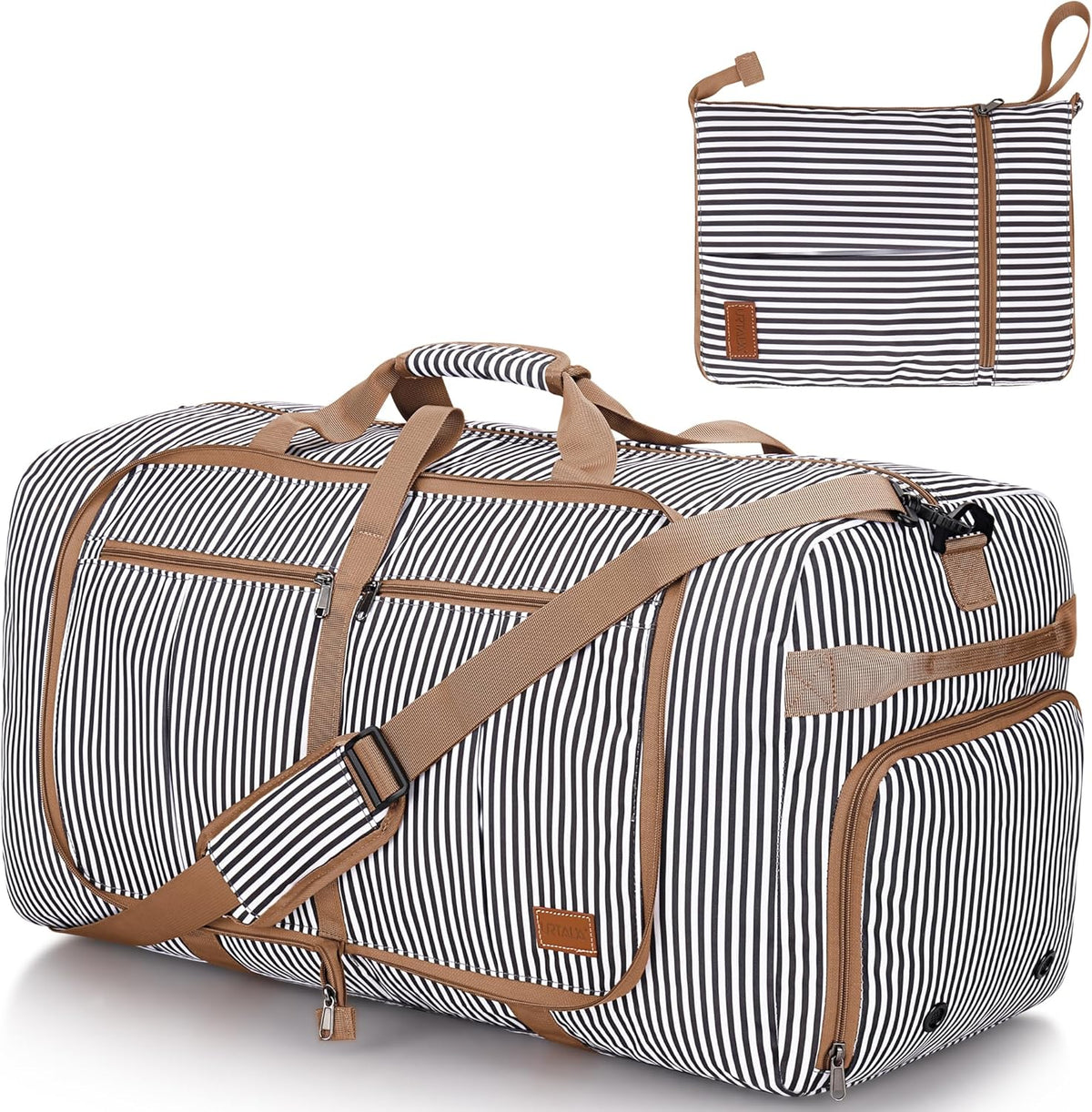 80L EXTRA LARGE Duffle Bag for Travel, 26" Foldable Travel Duffel Bag with Shoe Compartment for Men Women, Waterproof & Tear Resistant (Black, EXTRA LARGE, 80L)