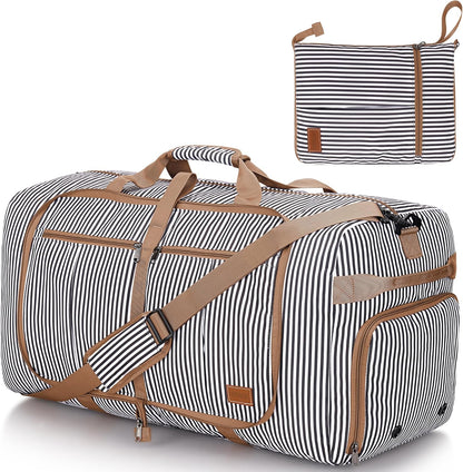 80L EXTRA LARGE Duffle Bag for Travel, 26" Foldable Travel Duffel Bag with Shoe Compartment for Men Women, Waterproof & Tear Resistant (Black, EXTRA LARGE, 80L)