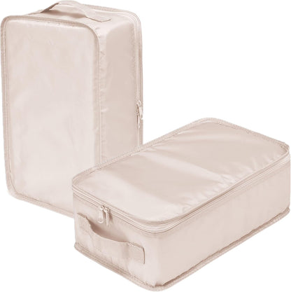 Travel Shoe Bag with Handle Holds 2 Pairs of Shoes, Shoe Packing Cubes for Travel (Black, 2 Pack)
