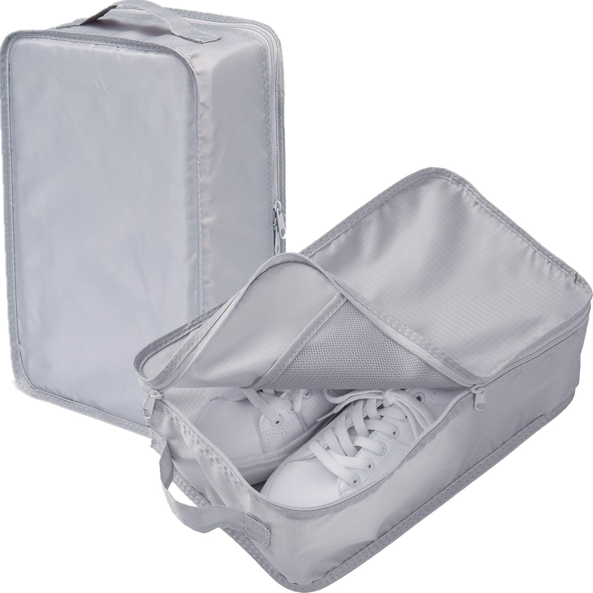 Travel Shoe Bag with Handle Holds 2 Pairs of Shoes, Shoe Packing Cubes for Travel (Black, 2 Pack)