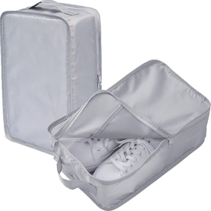 Travel Shoe Bag with Handle Holds 2 Pairs of Shoes, Shoe Packing Cubes for Travel (Black, 2 Pack)