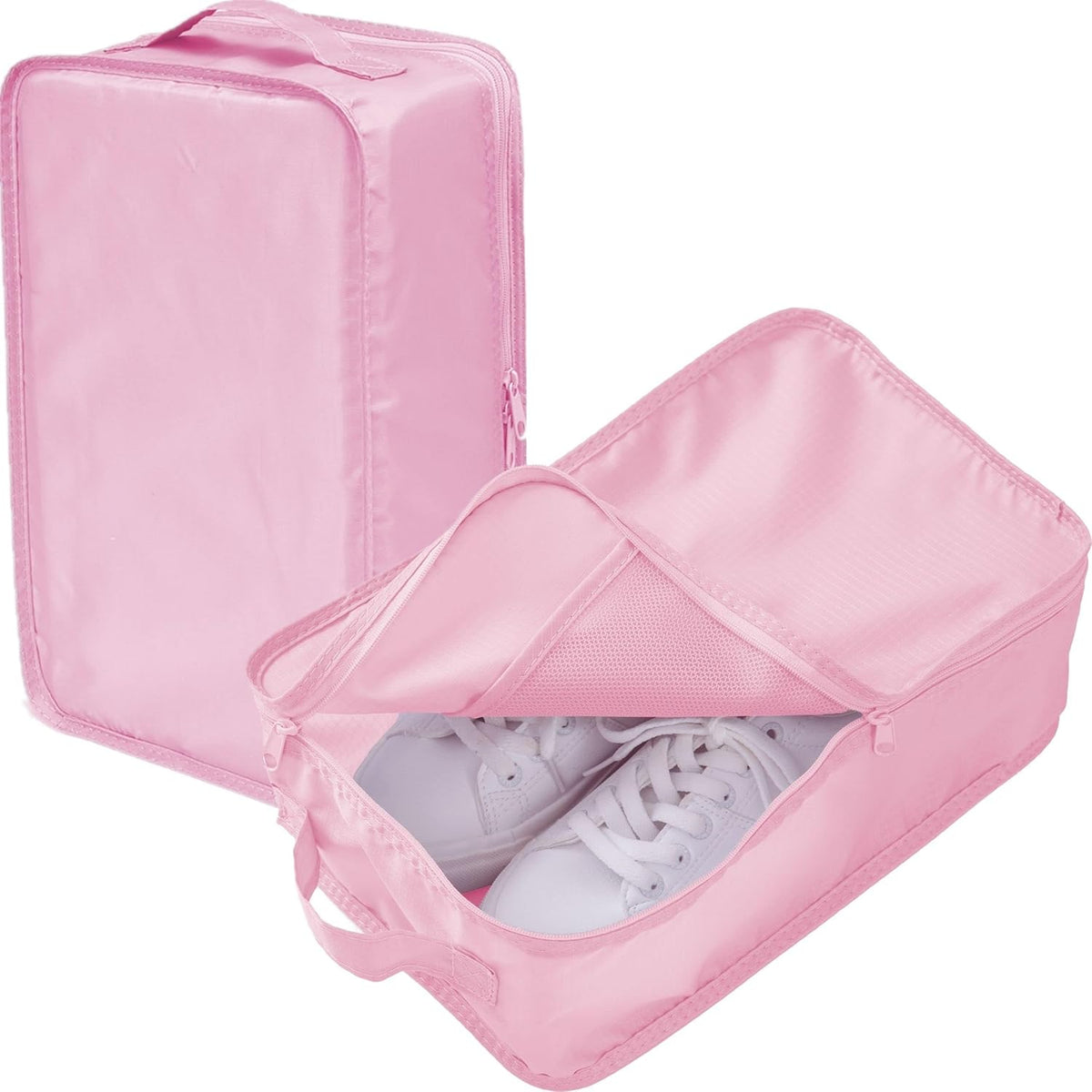 Travel Shoe Bag with Handle Holds 2 Pairs of Shoes, Shoe Packing Cubes for Travel (Black, 2 Pack)