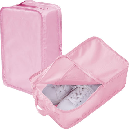 Travel Shoe Bag with Handle Holds 2 Pairs of Shoes, Shoe Packing Cubes for Travel (Black, 2 Pack)
