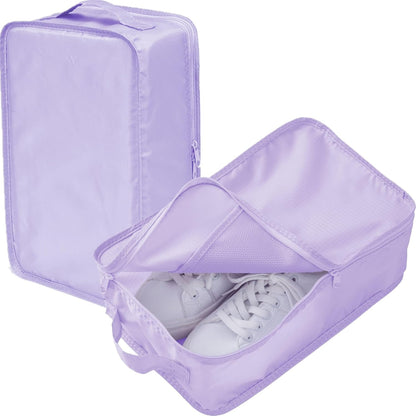 Travel Shoe Bag with Handle Holds 2 Pairs of Shoes, Shoe Packing Cubes for Travel (Black, 2 Pack)
