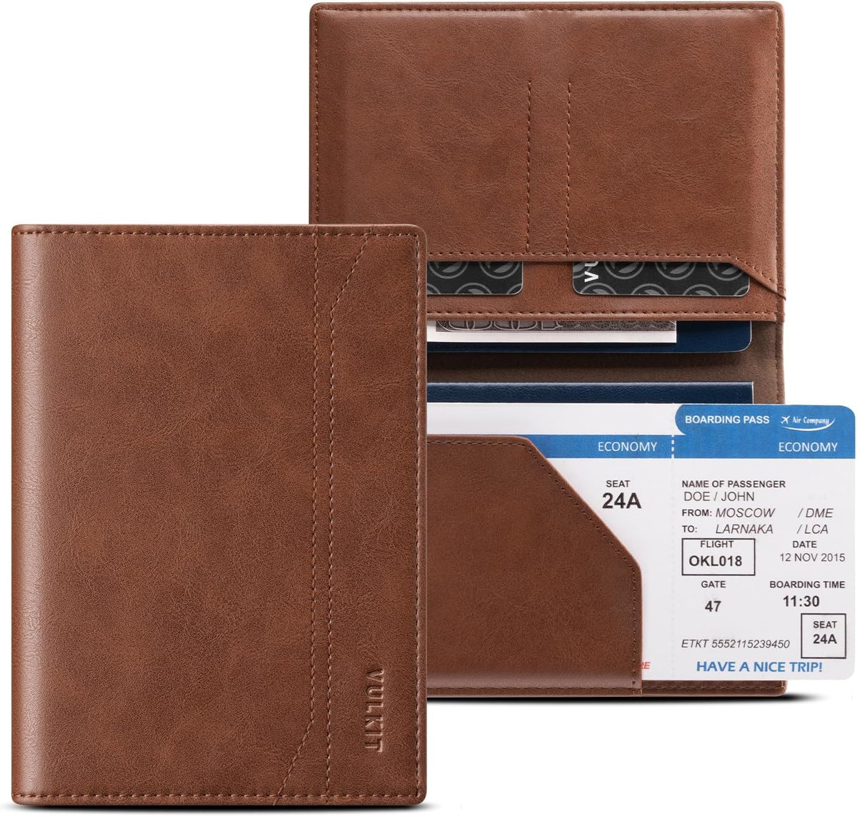 Passport Holder for Travel, Rfid Blocking Passport Cover, Slim Travel Wallet for Men & Women, Charcoal Black
