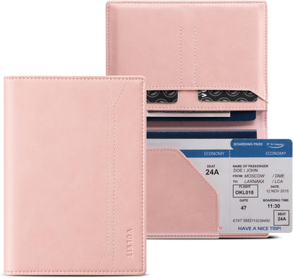 Passport Holder for Travel, Rfid Blocking Passport Cover, Slim Travel Wallet for Men & Women, Charcoal Black