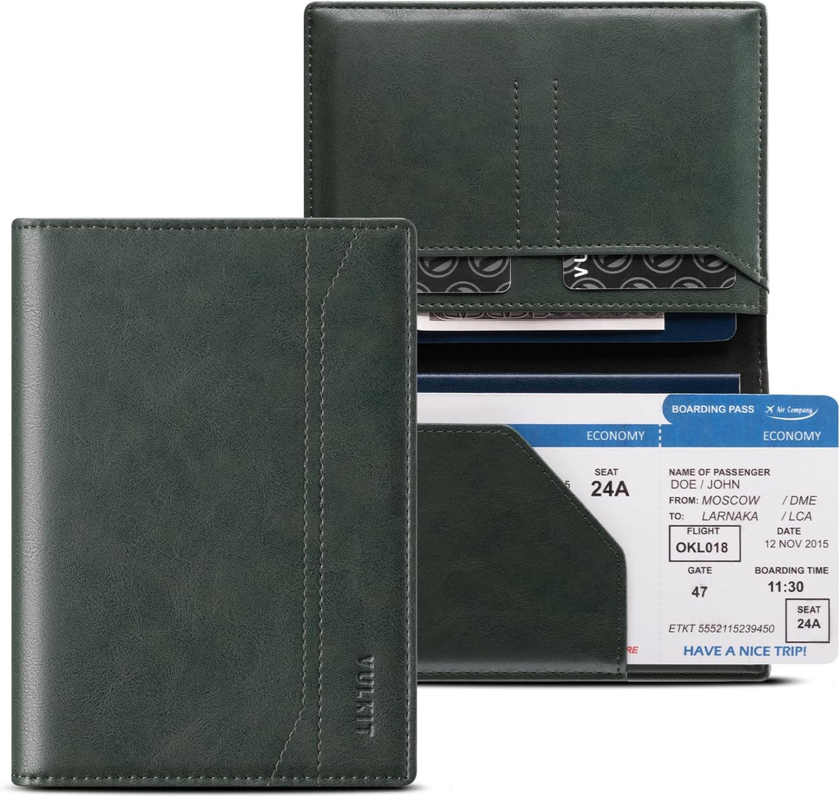 Passport Holder for Travel, Rfid Blocking Passport Cover, Slim Travel Wallet for Men & Women, Charcoal Black