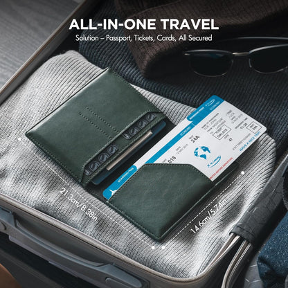Passport Holder for Travel, Rfid Blocking Passport Cover, Slim Travel Wallet for Men & Women, Charcoal Black