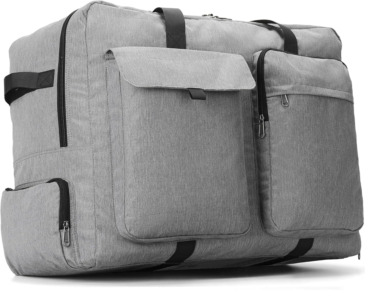 Large Travel Duffle Bag for Men Women, 80L 100L 120L Foldable Waterproof Duffle Bag, Packable Bag with Shoes Compartment for Overnight Gym Weekender Bag (Black, 80L)