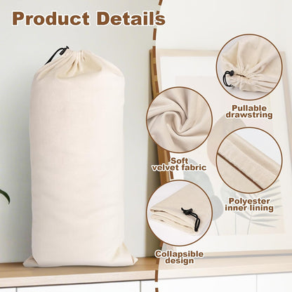 10 Pcs Single Shoe Bags for Travel,18"X9"shoe travel bag for Packing Dustproof Shoe Bag storage Sneaker Travel Bags Washable & Reusable dust bags for Boots Handbags Shoes & Toys (Beige)
