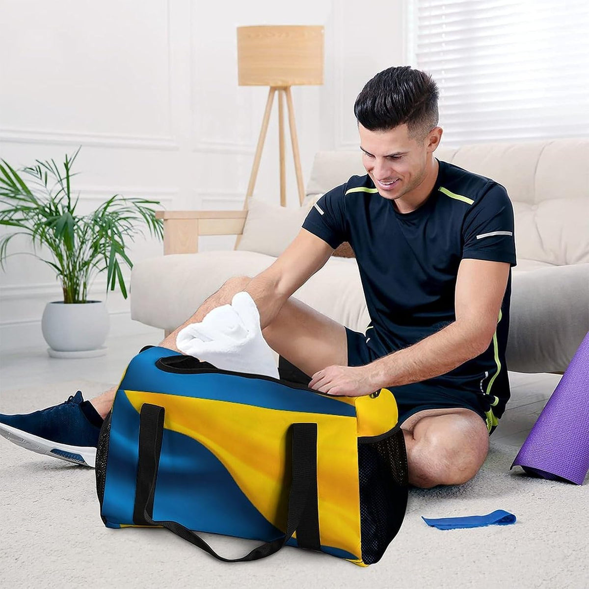 Foldable Weekender Travel Duffel Bag Lightweight Carry On Overnight Tote Bag for Women Sport Yoga
