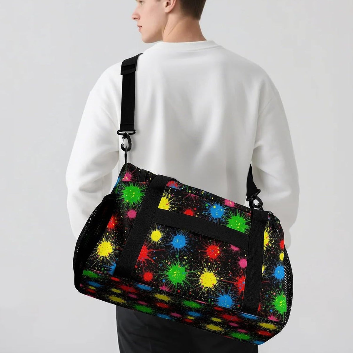 Foldable Weekender Travel Duffel Bag Lightweight Carry On Overnight Tote Bag for Women Sport Yoga
