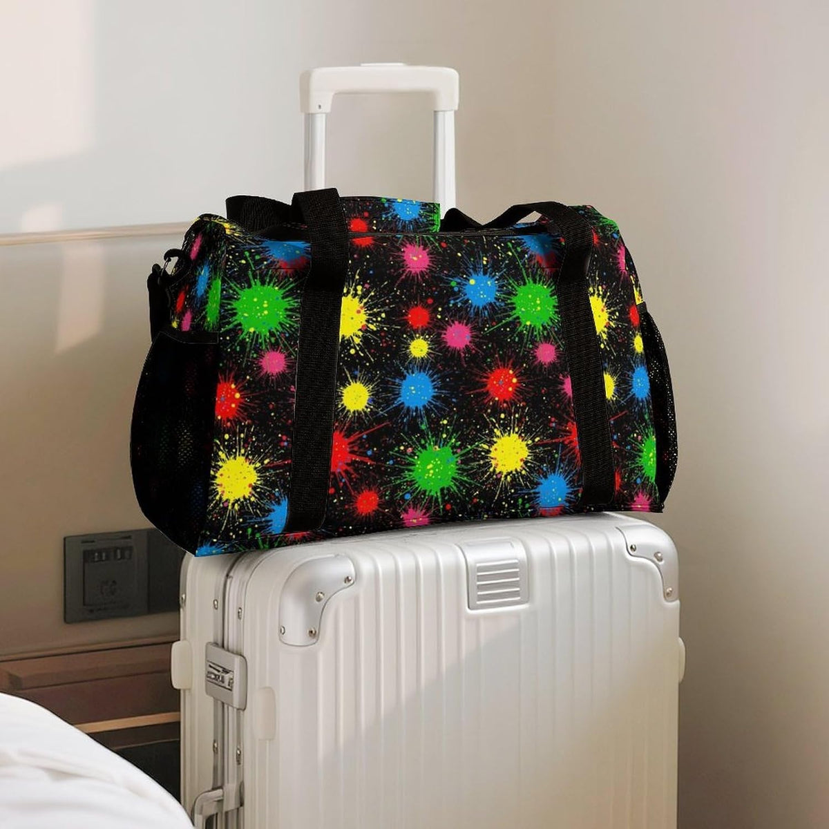 Foldable Weekender Travel Duffel Bag Lightweight Carry On Overnight Tote Bag for Women Sport Yoga