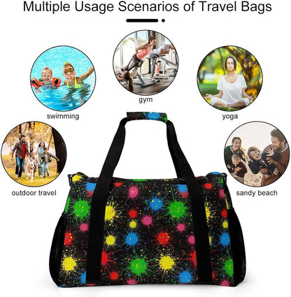 Foldable Weekender Travel Duffel Bag Lightweight Carry On Overnight Tote Bag for Women Sport Yoga