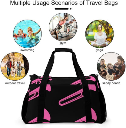 Foldable Weekender Travel Duffel Bag Lightweight Carry On Overnight Tote Bag for Women Sport Yoga