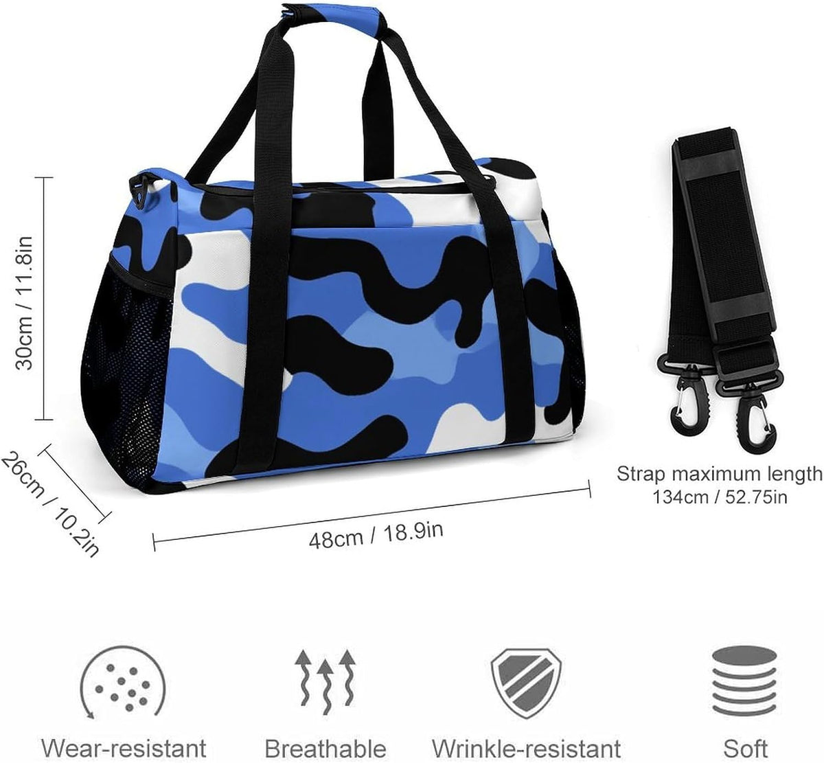 Foldable Weekender Travel Duffel Bag Lightweight Carry On Overnight Tote Bag for Women Sport Yoga