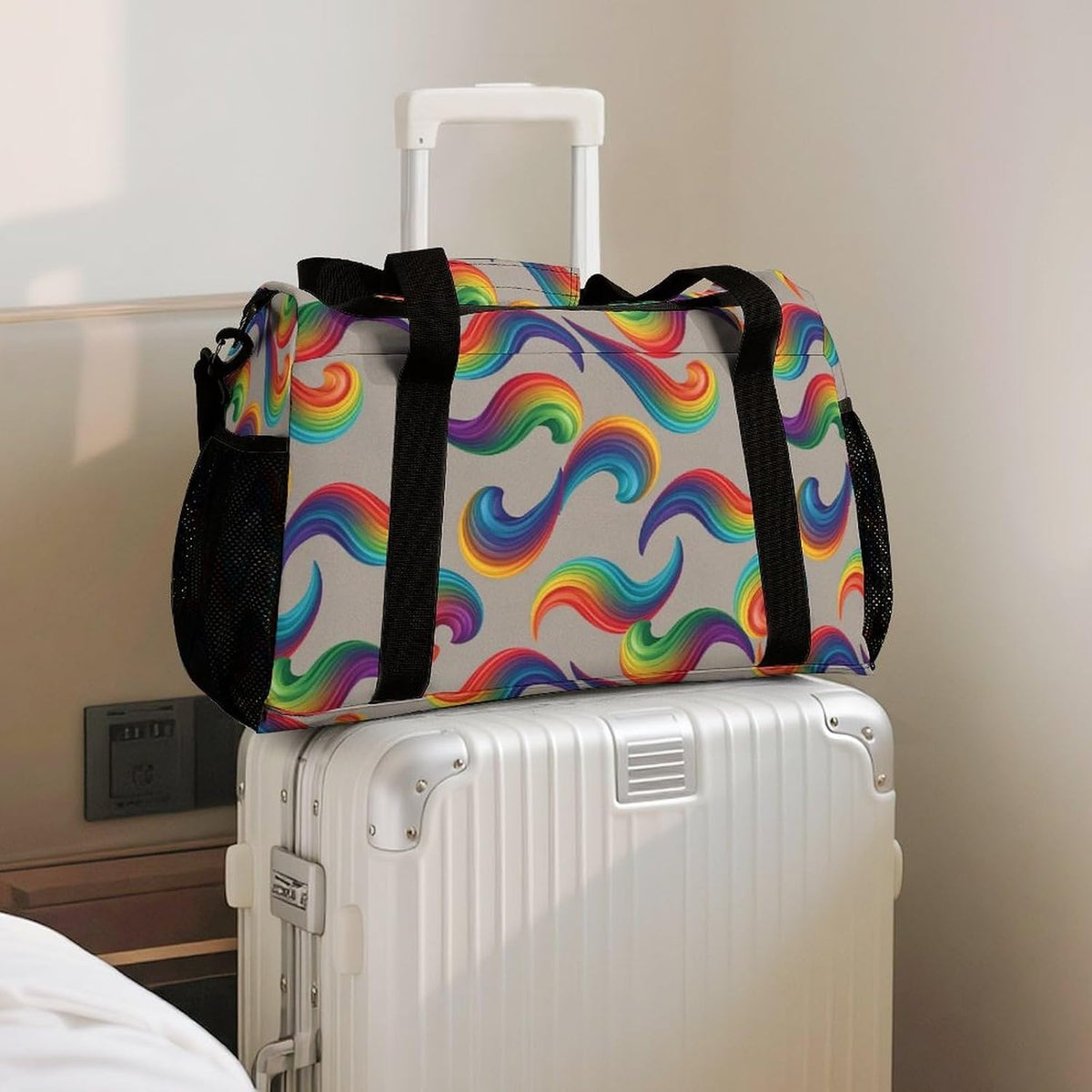 Foldable Weekender Travel Duffel Bag Lightweight Carry On Overnight Tote Bag for Women Sport Yoga