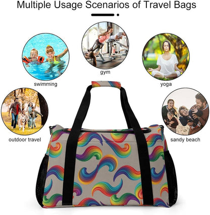 Foldable Weekender Travel Duffel Bag Lightweight Carry On Overnight Tote Bag for Women Sport Yoga