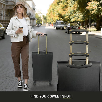 REACTION Chelsea Chevron Quilted Luggage, Black, Underseater, 17-Inch Carry On