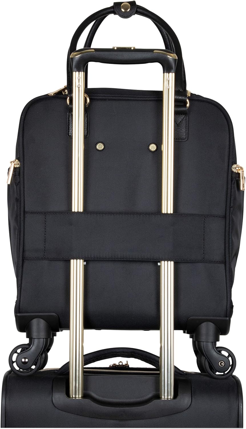 REACTION Chelsea Chevron Quilted Luggage, Black, Underseater, 17-Inch Carry On