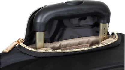 REACTION Chelsea Chevron Quilted Luggage, Black, Underseater, 17-Inch Carry On