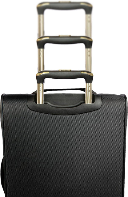 REACTION Chelsea Chevron Quilted Luggage, Black, Underseater, 17-Inch Carry On